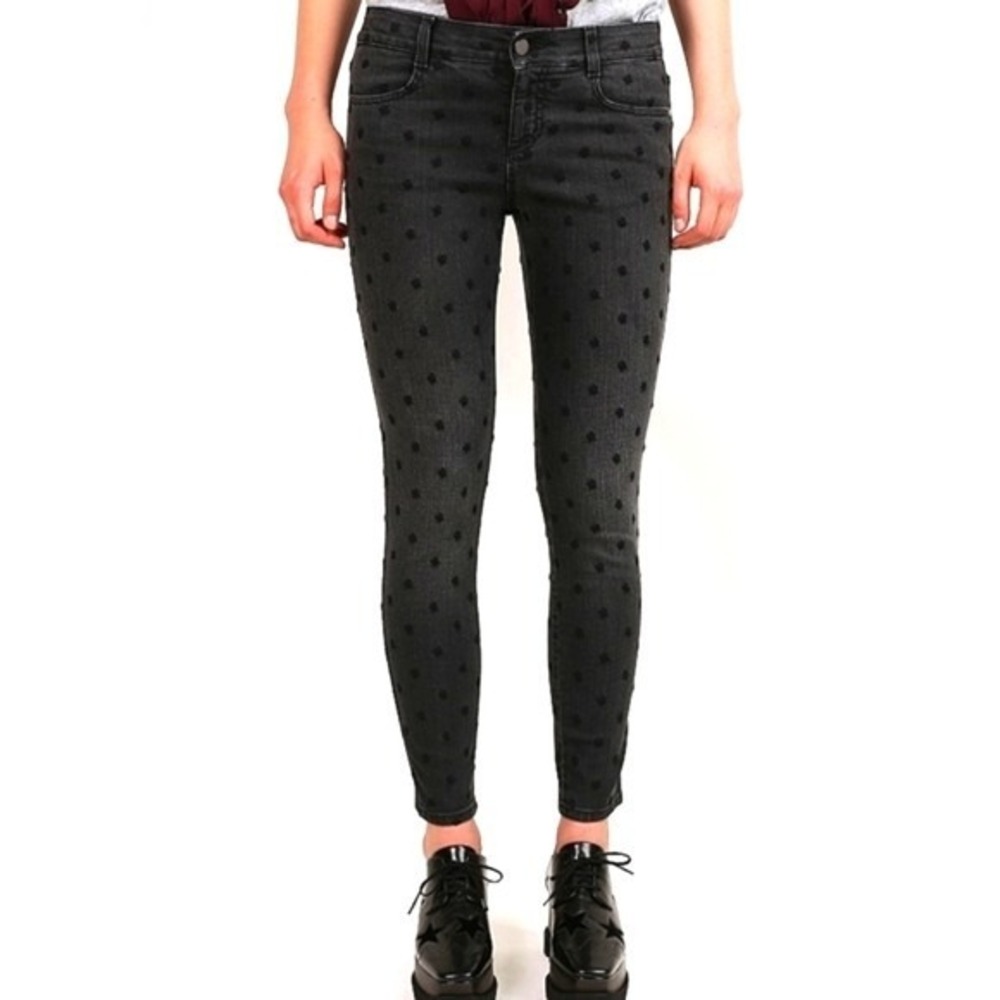 Stella McCartney Women's Skinny Jeans Black Star Embroidered Denim Size 29 Italy